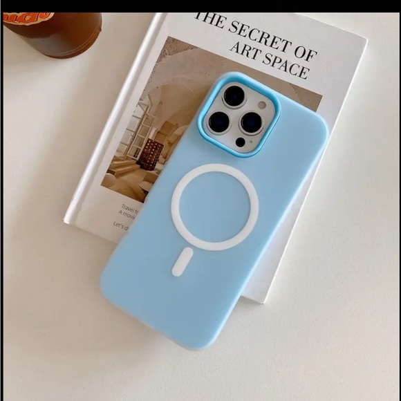 Apple iPhone Magnetic Wireless Charging Matte Phone PC Case Anti Drop Light Blue - Picture 2 of 5